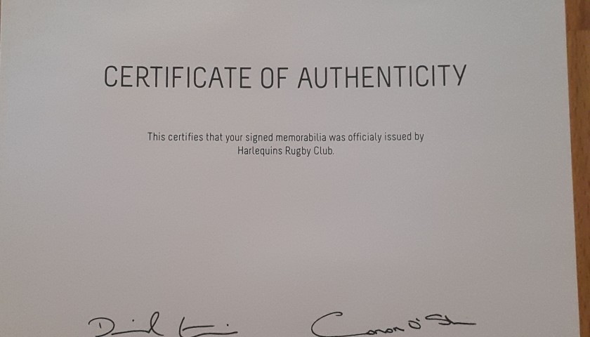 Signed Harlequins Rugby Ball - CharityStars
