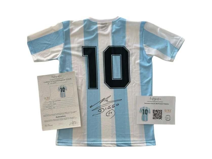 Maradona's Argentina Signed Replica Shirt, 1986