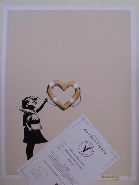 Banksy x Post Modern Vandal - "Girl With Heart Shaped Float", 2021