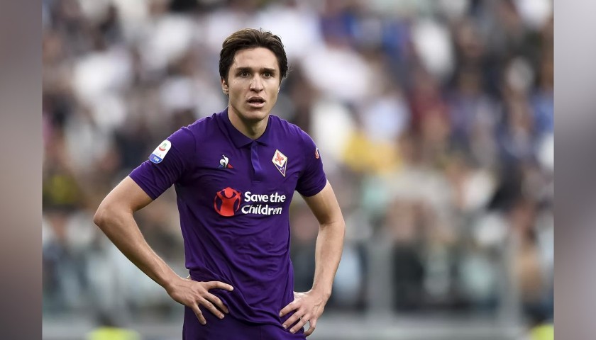 Chiesa's Fiorentina Signed Match Shirt, 2018/19 