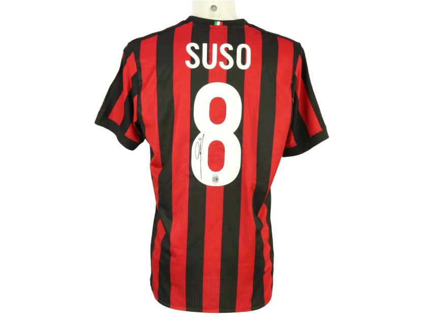 Suso Official AC Milan Signed Shirt, 2017/18 