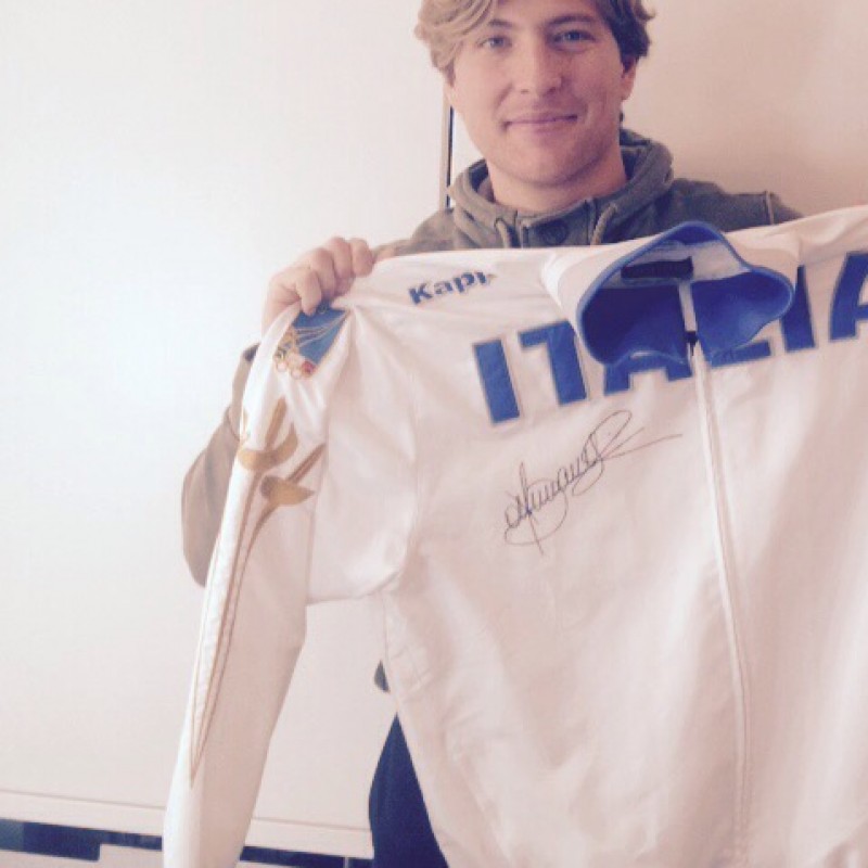 Valerio Aspromonte Italian National Team worn sweatshirt, Budapest World Championships 2013