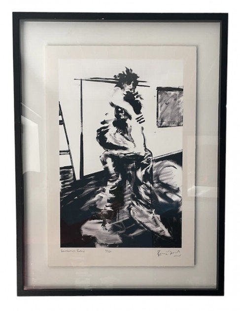 Ronnie Wood of The Rolling Stones Signed and Framed Back Stage Art Print 