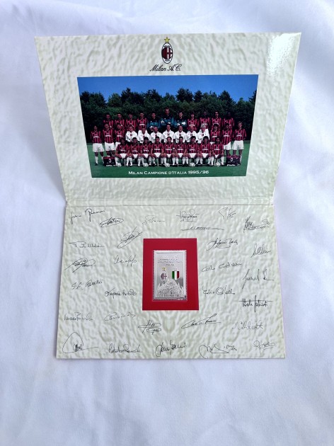 Libretto con Francobollo Celebrativo Milan, Campione d'Italia 1995/96