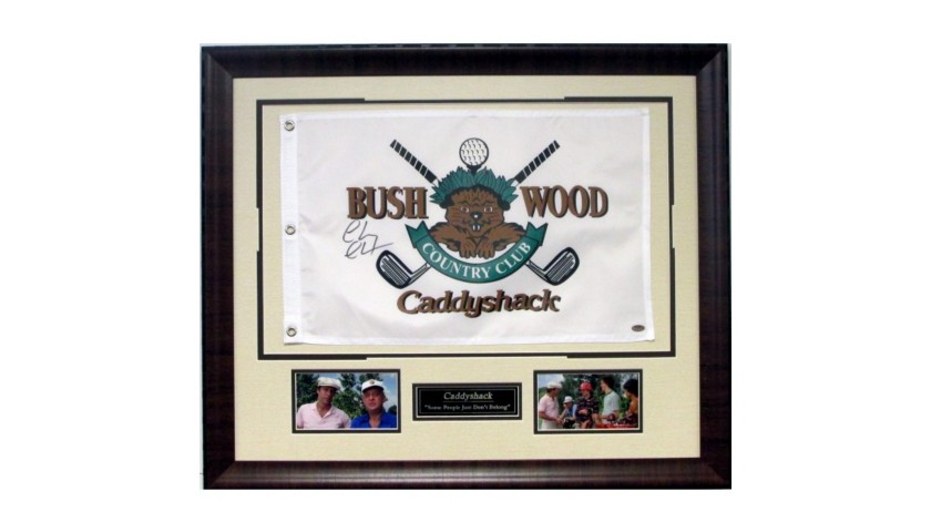 Caddyshack's  "Bushwood Country Club" Pin Flag Autographed by Chevy Chase