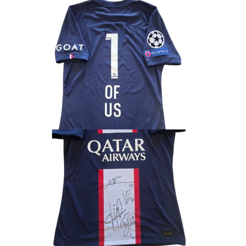 Paris Saint-Germain Commemorative Match-Issued Shirt, UCL 2022/23 - Signed by Messi, Mbappé, Vitinha, Neymar
