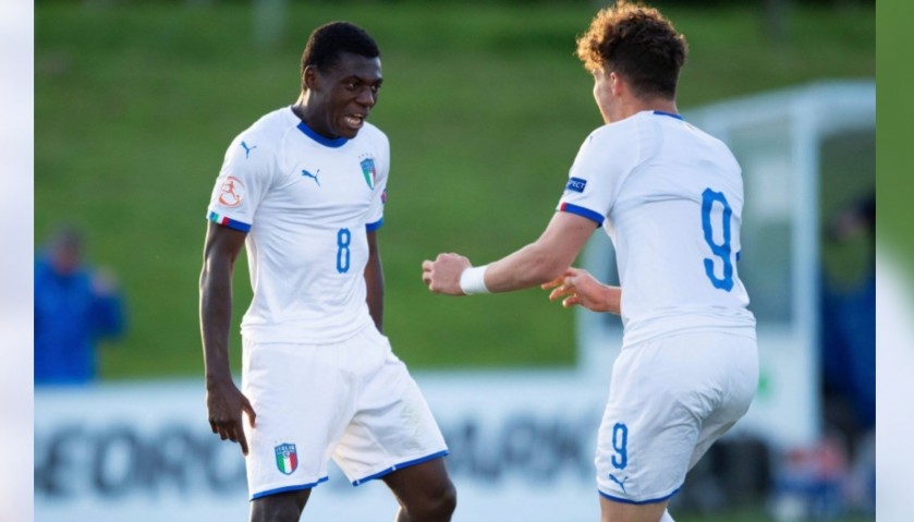 Gyabuaa's Italy Match-Issue/Worn Shirt, European Under-17s 2018