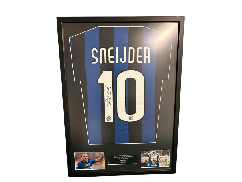 Sneijder Official Inter Milan Framed Signed Shirt