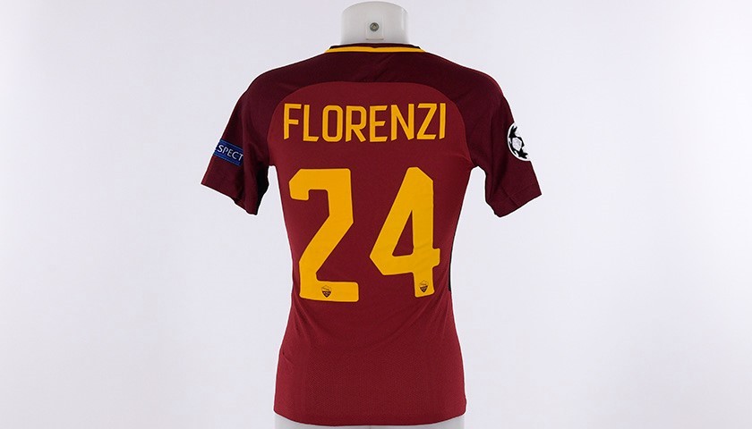 Florenzi's Worn Roma-Chelsea Shirt, CL 2017/18