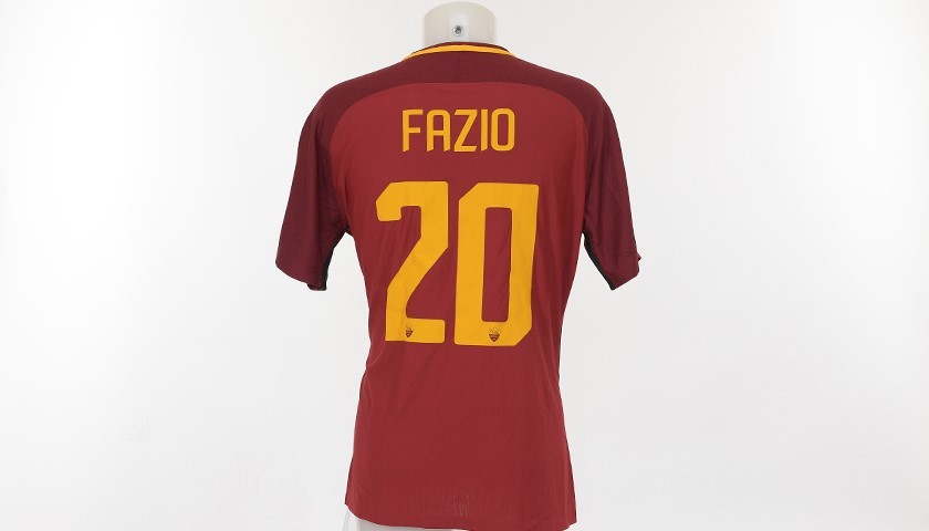 Fazio's Match-Worn 2017/18 Roma-Lazio Shirt
