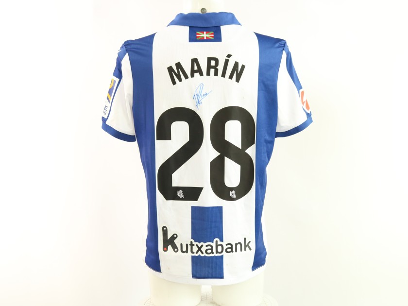 Maglia Marín Real Sociedad vs Espanyol Unwashed, 2025 - Autografata