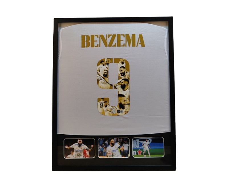 Benzema's Real Madrid Signed and Framed Shirt