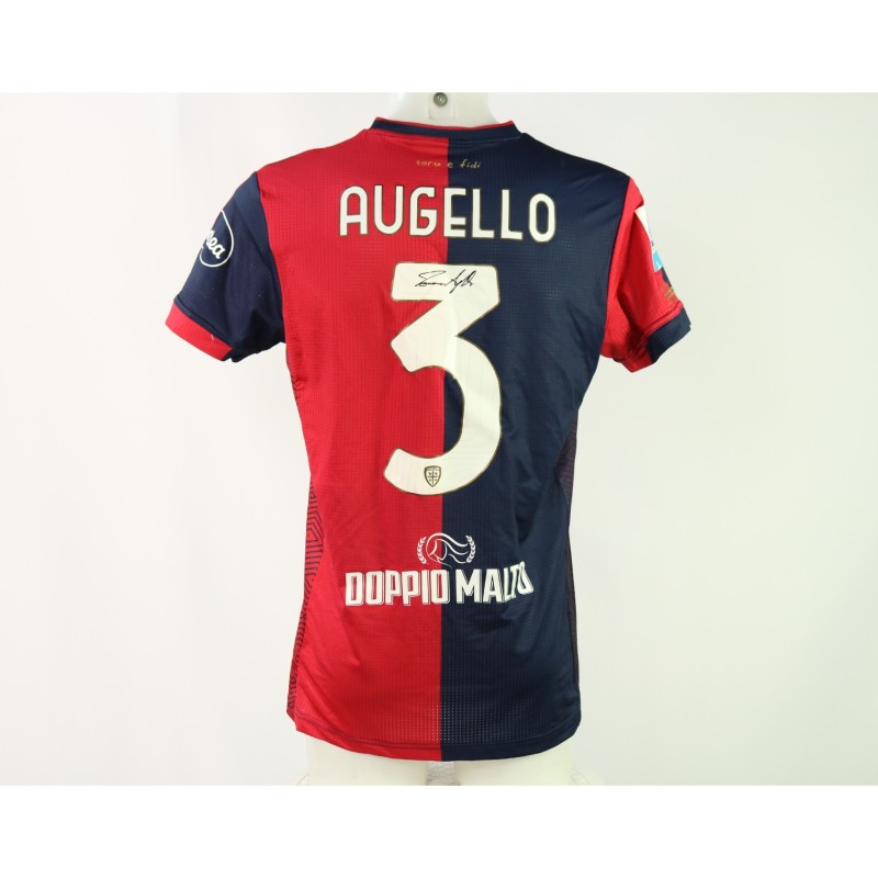 Augello's Signed Unwashed Shirt, Cagliari vs Bologna 2024