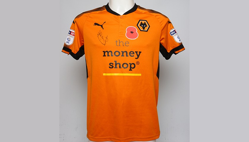 Poppy Shirt Signed by Wolverhampton Wanderers FC's Conor Coady