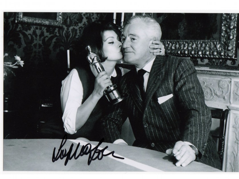 Sophia Lauren and Vittorio De Sica signed picture