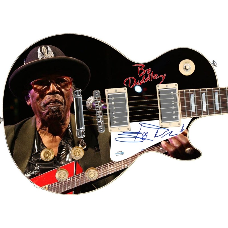 Bo Diddley Signed Custom Graphics Guitar