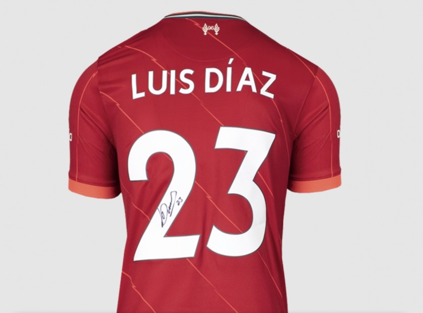 Luis Diaz's Liverpool Signed Shirt - UEFA Champions League 2021/22