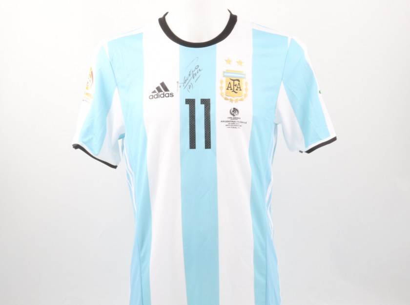 Aguero Match issued/worn Shirt, Copa America Final 2016 - Signed