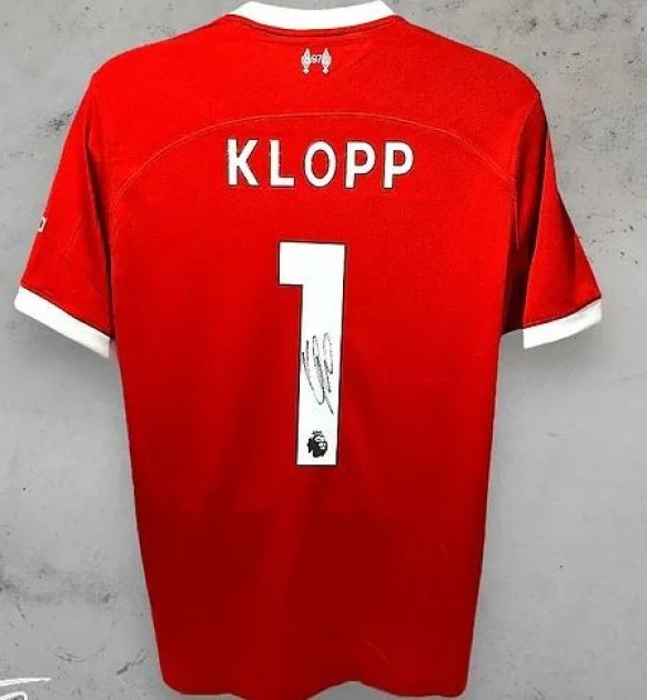 La maglia ufficiale firmata da Jurgen Klopp per il Liverpool 2023/24