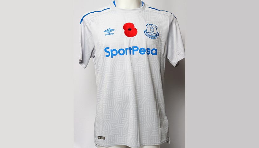 Issued Poppy Away Game Shirt Signed by Everton FC's Michael Keane