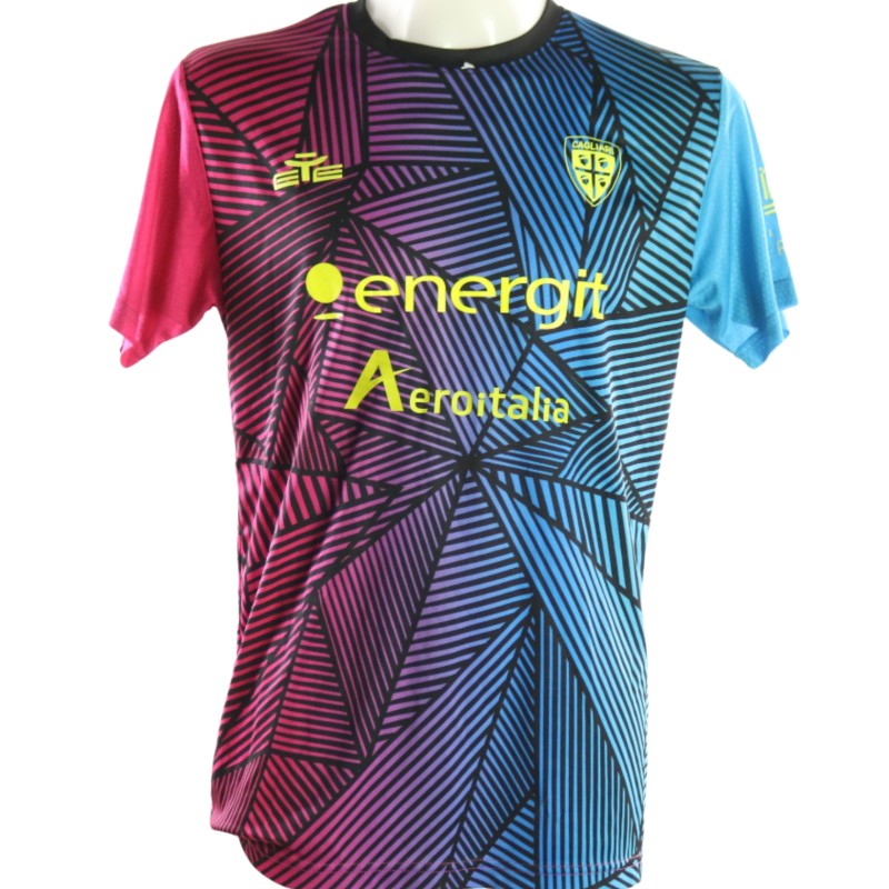 Adopo's Cagliari Signed Pre-Match Unwashed Shirt, 2025/26