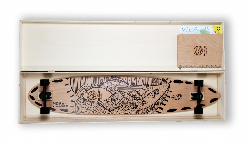 No-Made Boards Longboard Personalized by Artist Alan Zeni 