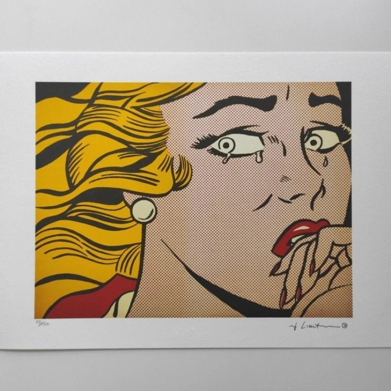 "Crying Girl" Lithograph Signed by Roy Lichtenstein