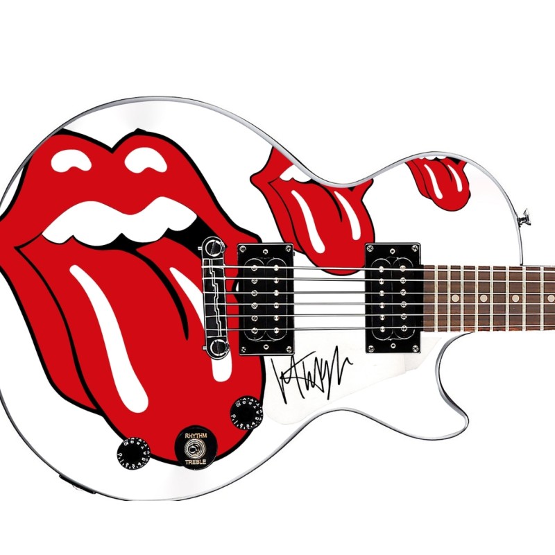 Mick Jagger of The Rolling Stones Signed Custom Graphics Gibson Guitar