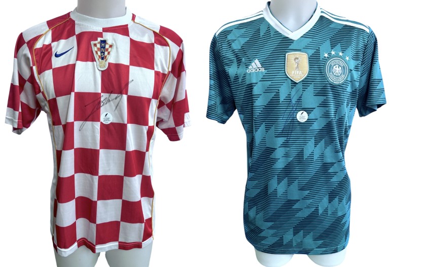 Collezione di Due Maglie Replica Croazia e Germania - Autografate da Josko Gvardiol e Jamal Musiala