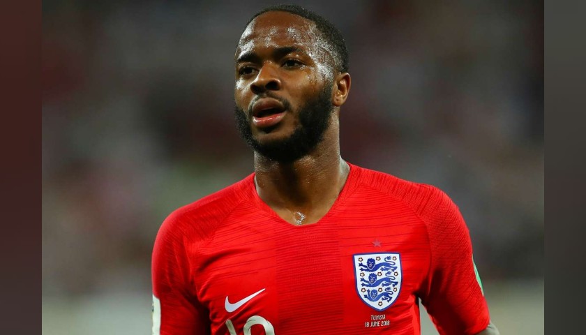 2018 FIFA World Cup Raheem Sterling Signed England Shirt - CharityStars