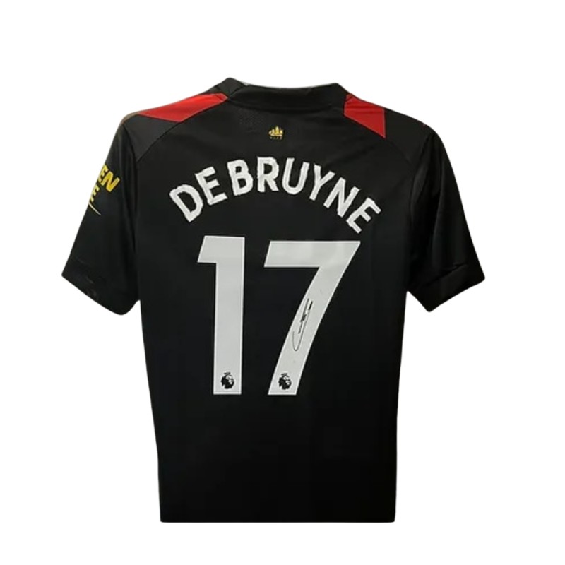 La maglia ufficiale da trasferta firmata da Kevin De Bruyne per il Manchester City 2022/23