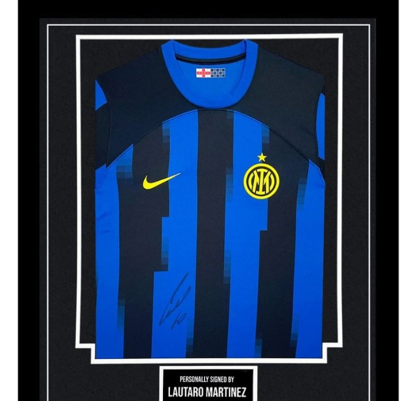 Lautaro Martinez's Inter Milan Signed and Framed Shirt