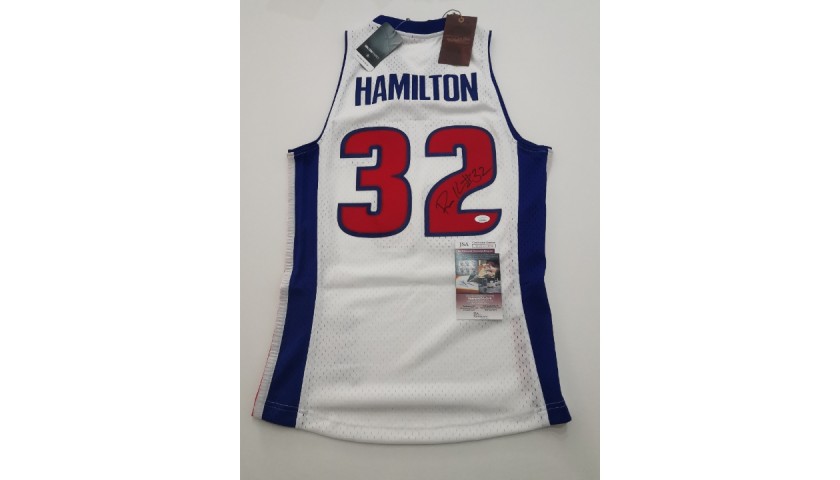  Rip Hamilton Signed NBA Detroit Pistons Mitchell&Ness Shirt
