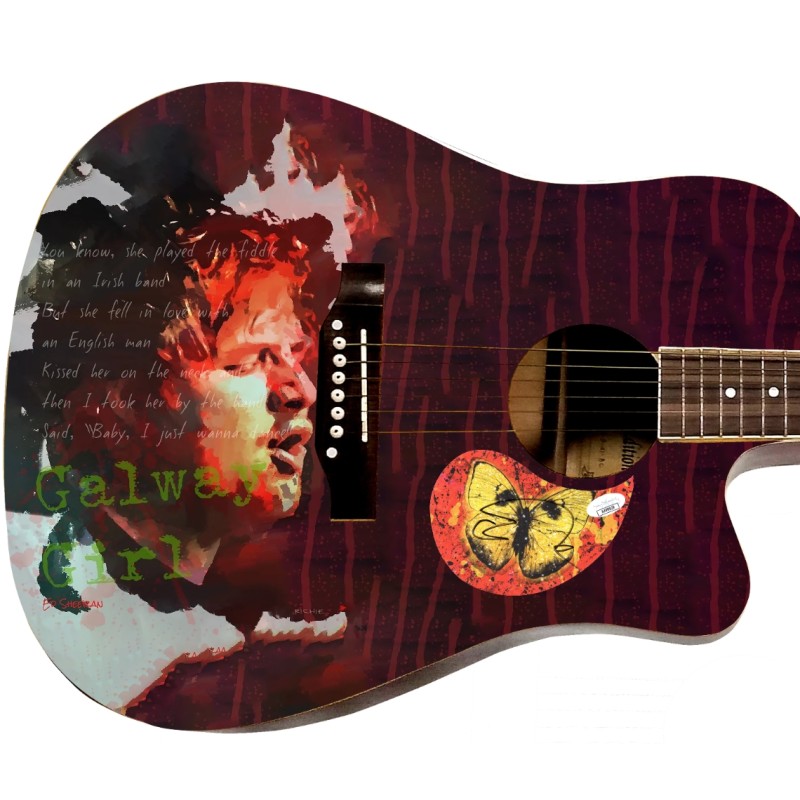 Ed Sheeran Signed Custom Graphics Guitar