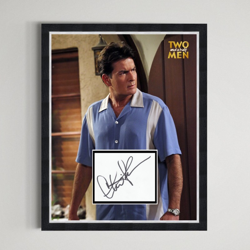 Charlie Sheen Signed Two and a Half Men Display
