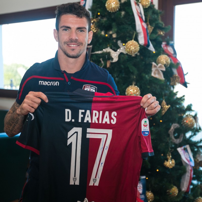 Cagliari Festive Shirt - Worn and Signed by Goal Scorer Farias