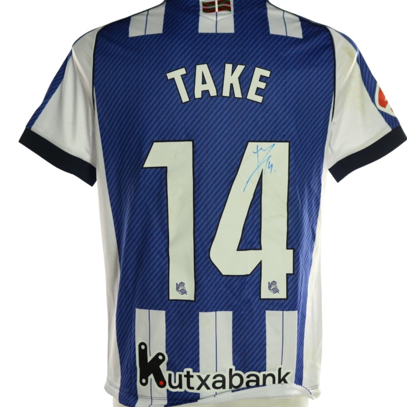 Take's Signed Unwashed Shirt, Real Sociedad vs Getafe 2026