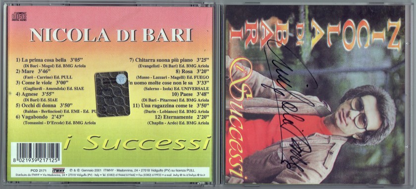 "I Successi” CD Signed by Nicola Di Bari