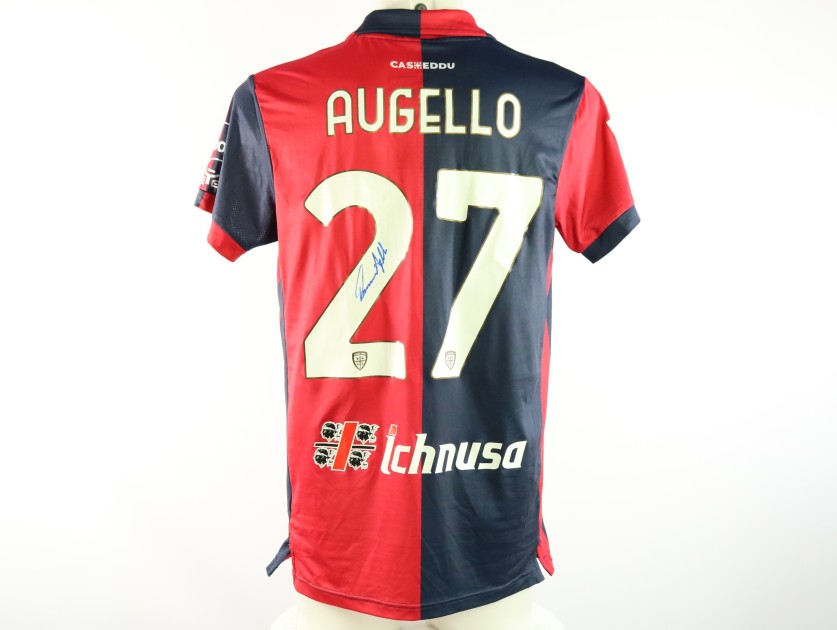 Augello Unwashed and Signed Shirt, Cagliari vs Monza 2023