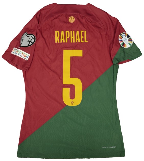 Maglia Raphael indossata Portogallo vs Lichtenstein 2023