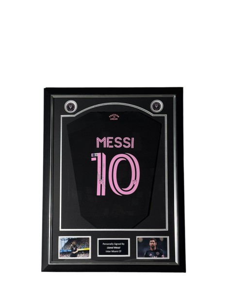 Lionel Messi's Inter Miami Signed And Framed Shirt