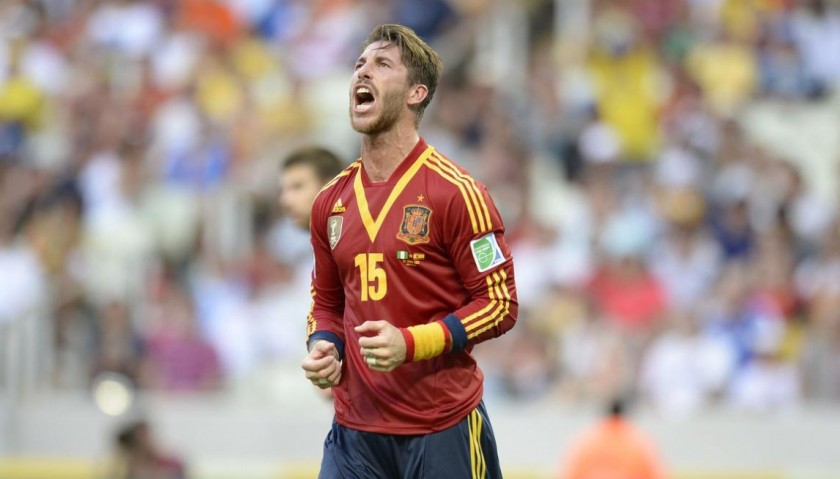 Sergio Ramos' Signed Match Shirt, Spain-Uruguay 2013