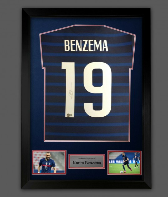 Exclusive Memorabilia Karim Benzema Signed Football Jersey Real