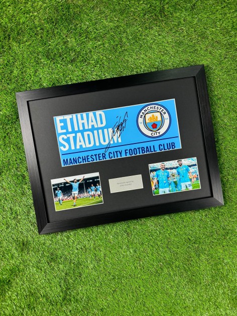 Josko Gvardiol Signed Manchester City Football Road Sign Framed