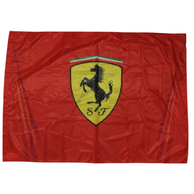Official Scuderia Ferrari Signed Flag, 2025 - Signed by Hamilton and Leclerc