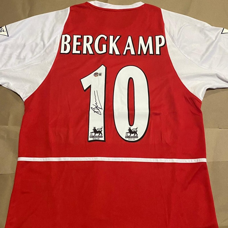 Replica maglia dell'Arsenal 2002/04 firmata da Dennis Bergkamp