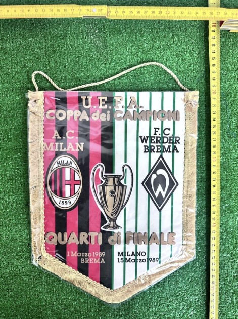 Milan vs Werder Bremen Official Pennant UCL 1989