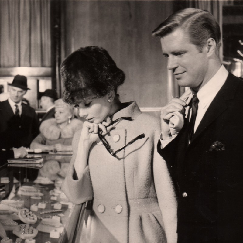 Audrey Hepburn & George Peppard in Breakfast at Tiffany's, 1961