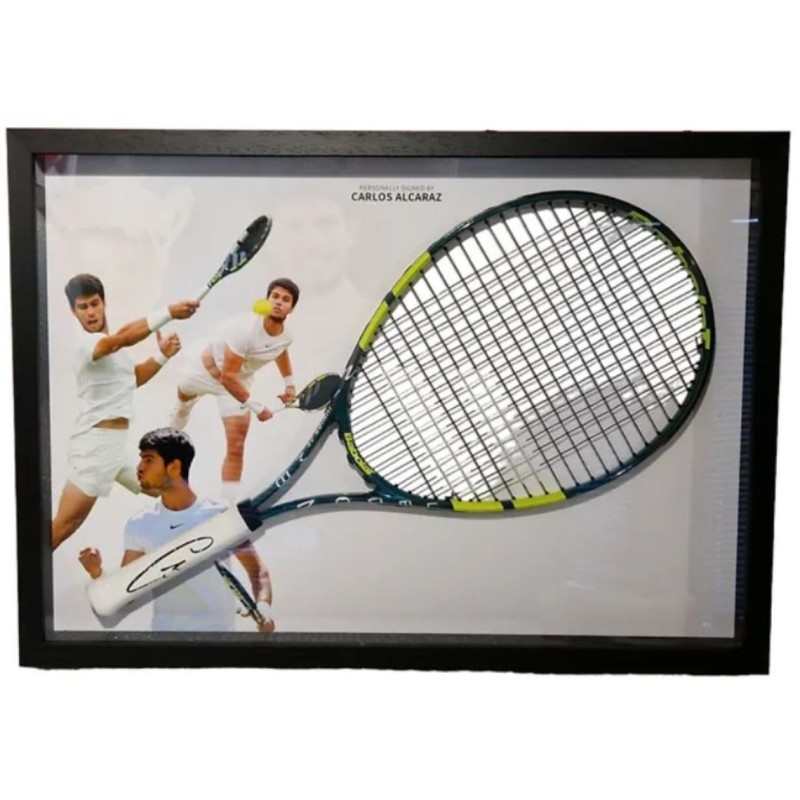 Carlos Alcaraz Signed and Framed Official Babolat Tennis Racket