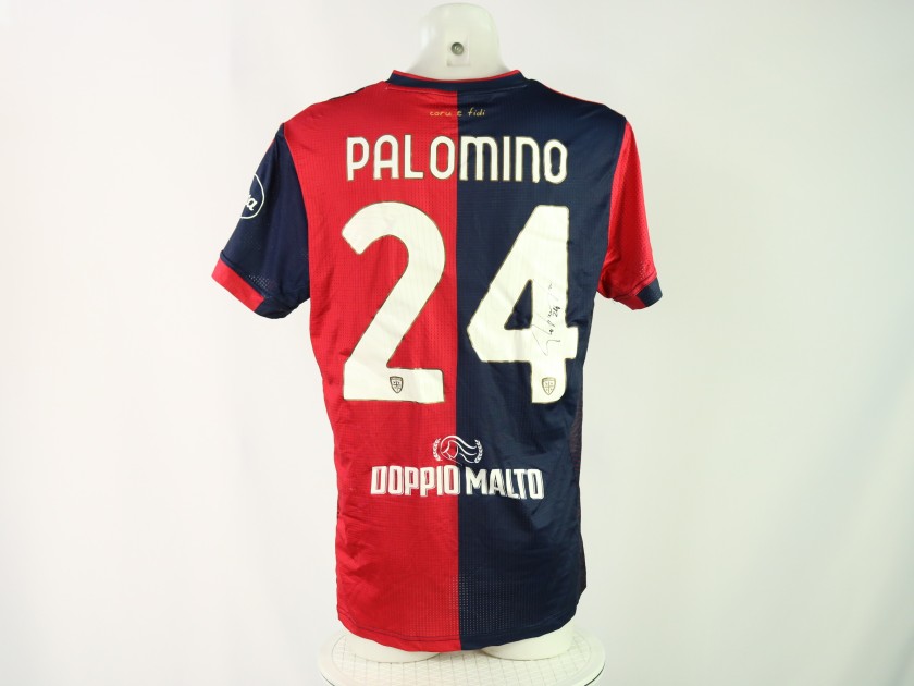 Palomino's Signed Unwashed Shirt, Cagliari vs Bologna 2024